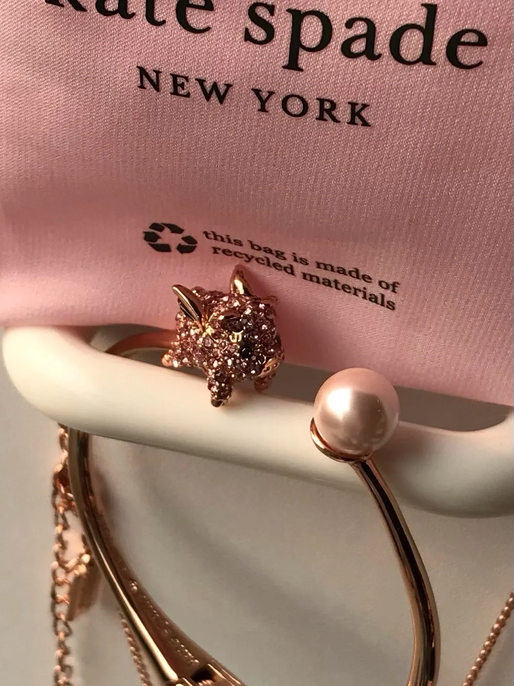 kate spade Rose Gold, When Pigs Fly Collection, Necklace and Bangle Set